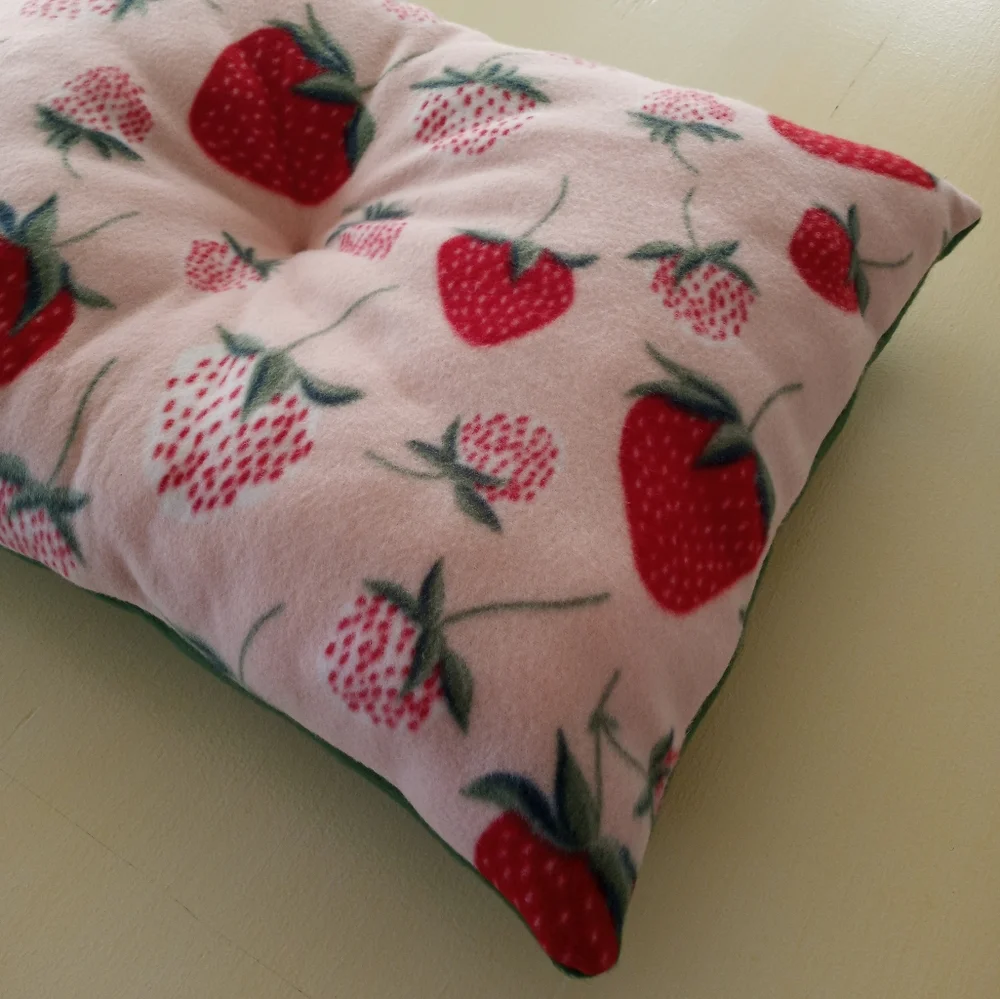 Plush Strawberry Cat Bed Dog Bed Pet Bed Handmade